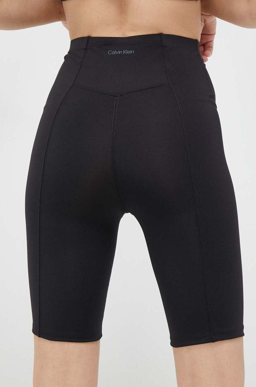 Calvin Klein Performance Tréninkové šortky Essentials černá barva hladké high waist - Pepit.cz