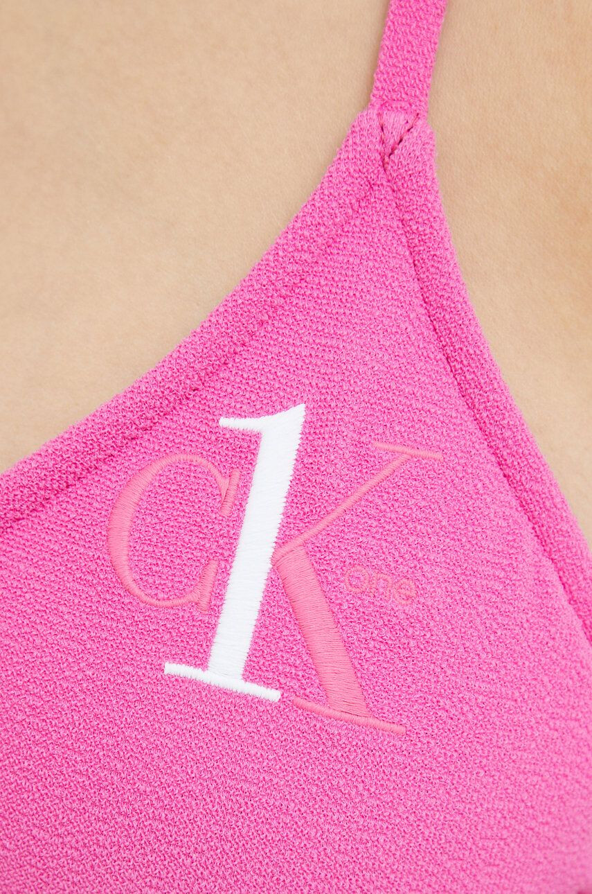 Calvin Klein Plavková podprsenka růžová barva mírně vyztužený košík - Pepit.cz