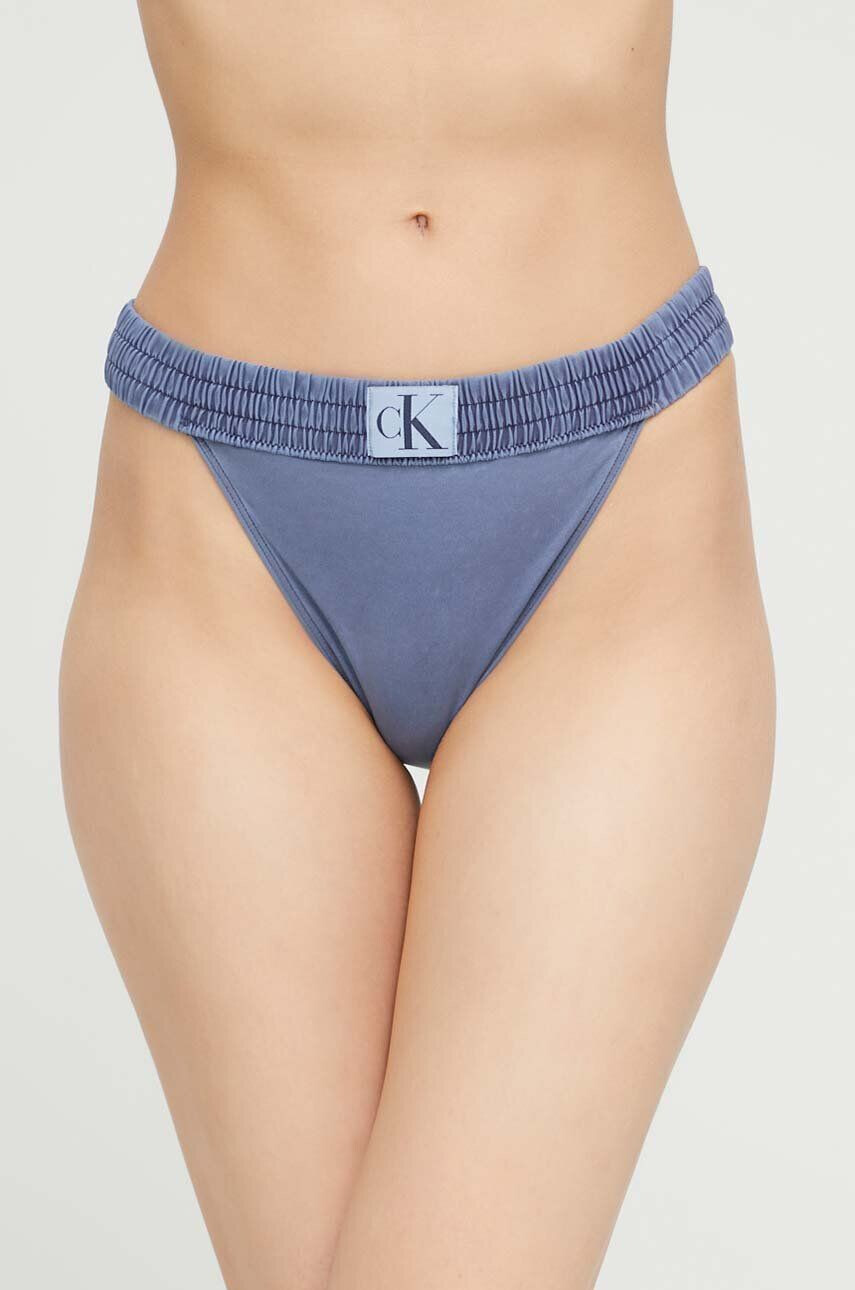 Calvin Klein Plavková podprsenka tmavomodrá barva mírně vyztužený košík - Pepit.cz