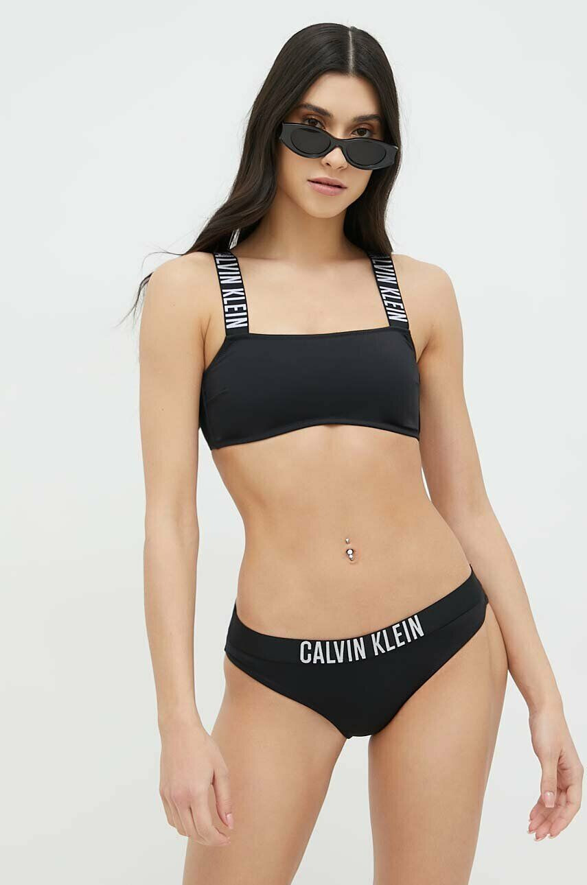 Calvin Klein Plavková podprsenka černá barva mírně vyztužený košík - Pepit.cz