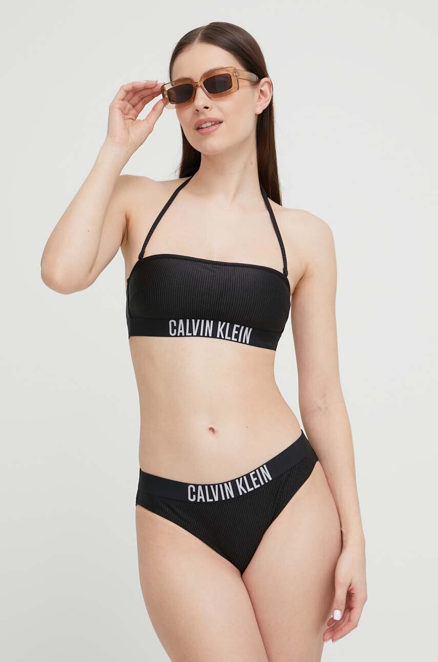 Calvin Klein Plavková podprsenka černá barva mírně vyztužený košík - Pepit.cz