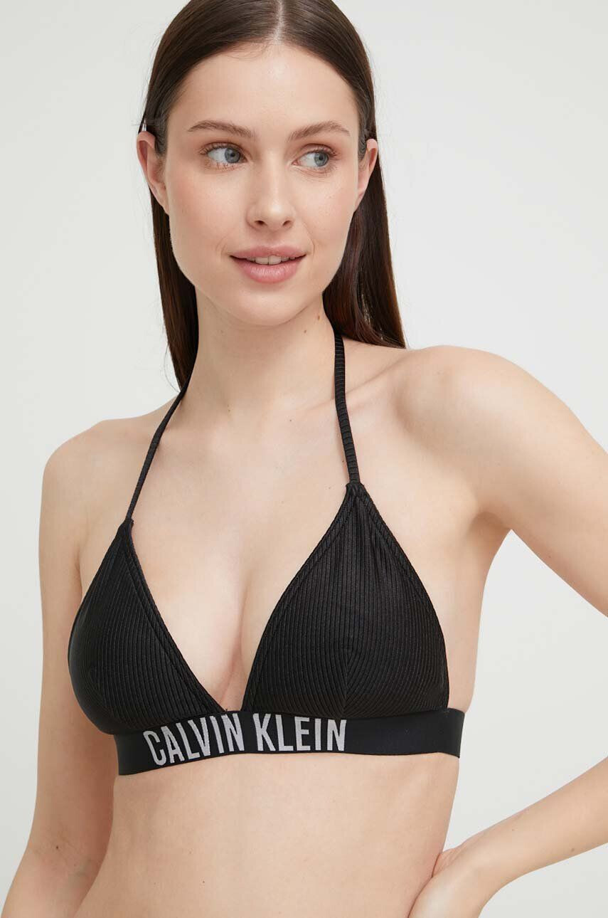 Calvin Klein Plavková podprsenka černá barva mírně vyztužený košík - Pepit.cz