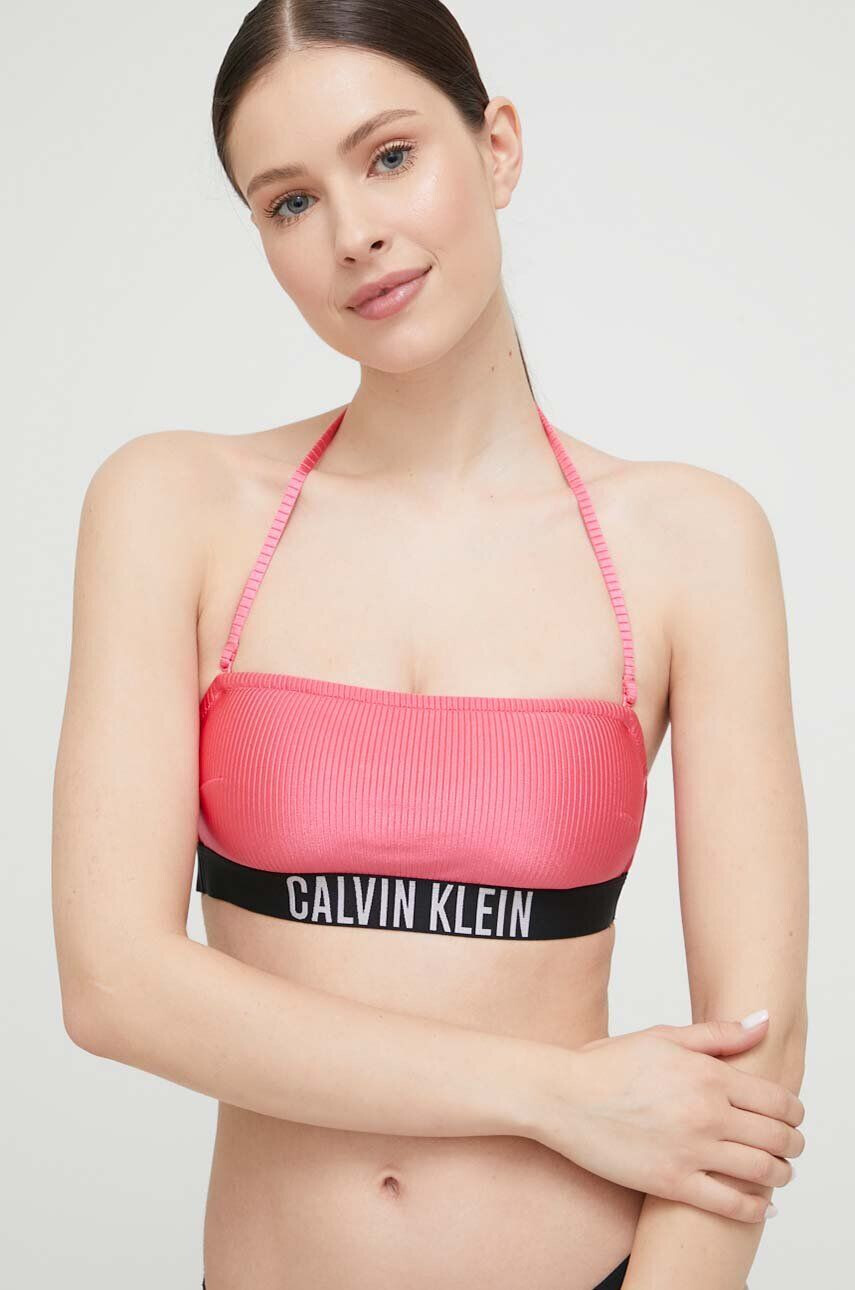 Calvin Klein Plavková podprsenka fialová barva mírně vyztužený košík - Pepit.cz