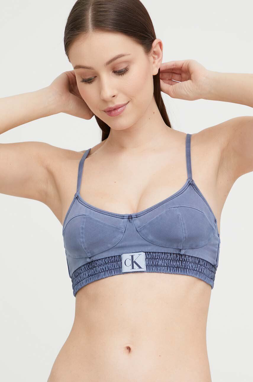 Calvin Klein Plavková podprsenka tmavomodrá barva mírně vyztužený košík - Pepit.cz