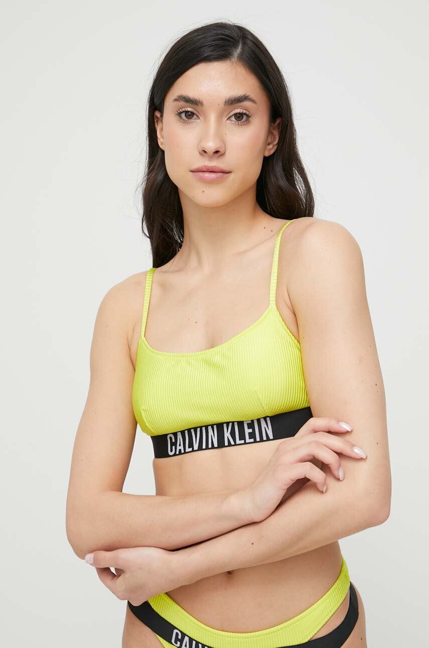 Calvin Klein Plavková podprsenka zelená barva mírně vyztužený košík - Pepit.cz