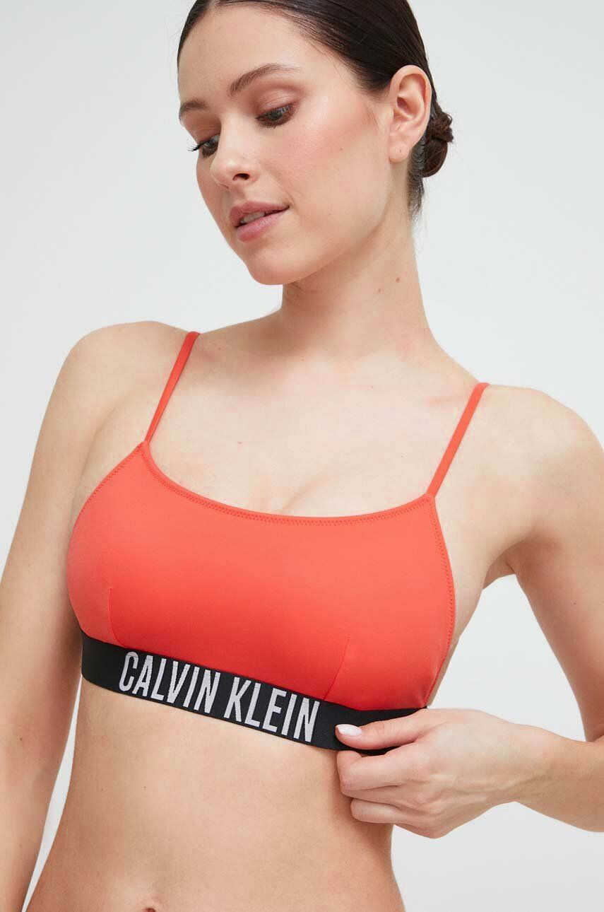 Calvin Klein Plavková podprsenka oranžová barva mírně vyztužený košík - Pepit.cz