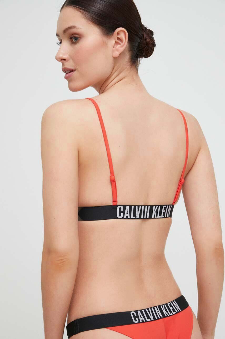 Calvin Klein Plavková podprsenka oranžová barva mírně vyztužený košík - Pepit.cz