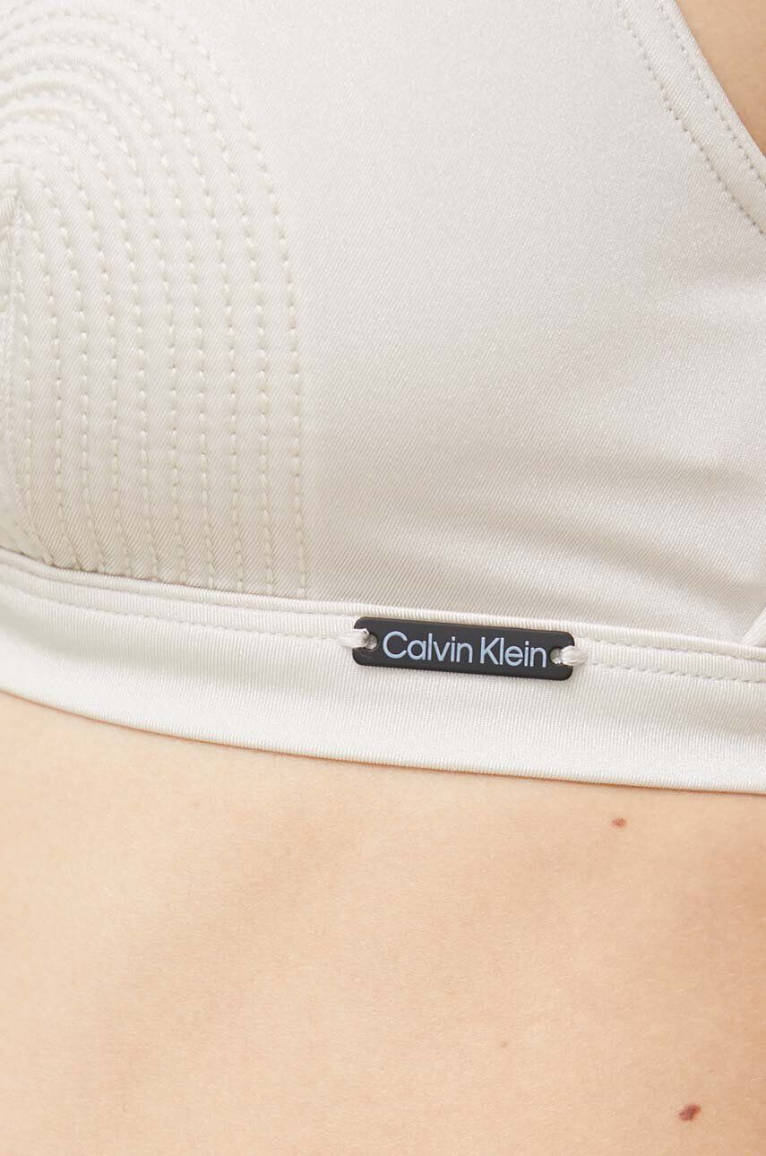 Calvin Klein Plavková podprsenka béžová barva měkký košík - Pepit.cz