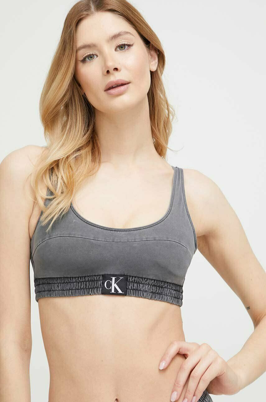 Calvin Klein Plavková podprsenka černá barva - Pepit.cz