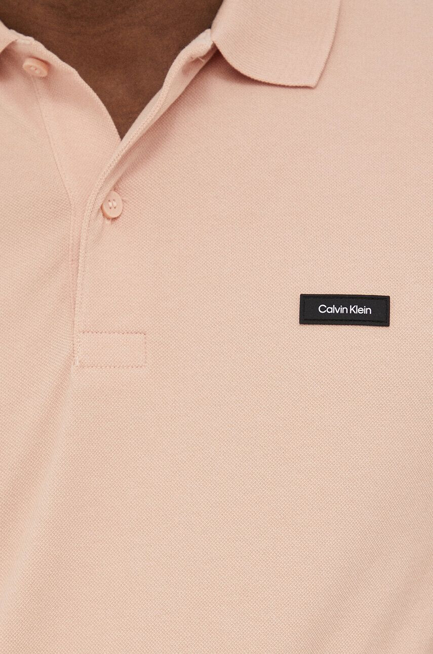 Calvin Klein Polo tričko růžová barva - Pepit.cz