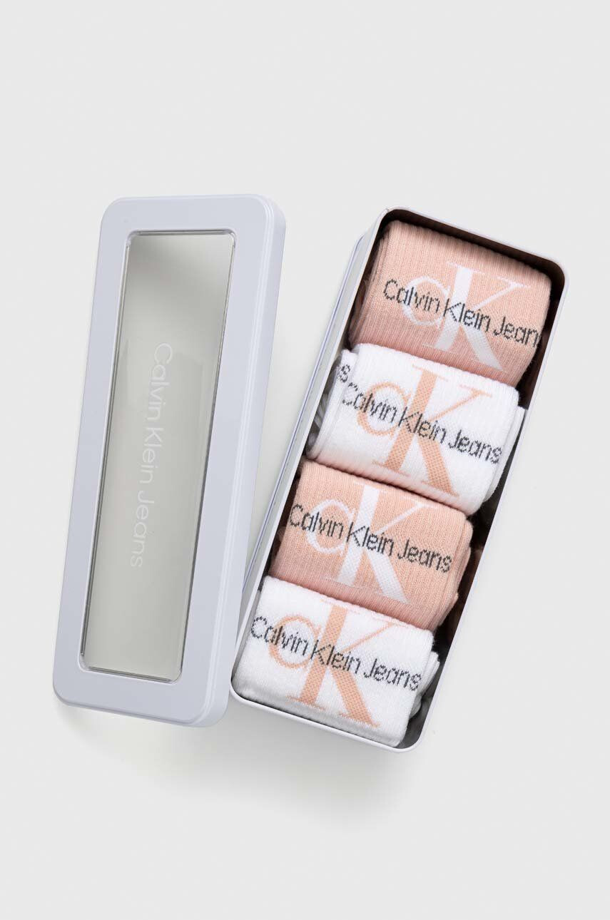 Calvin Klein Ponožky 4-pack dámské růžová barva - Pepit.cz