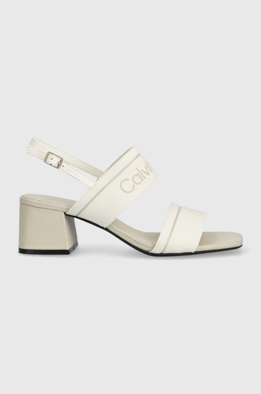 Calvin Klein Sandály SQUARED BLK HL SANDAL 45 HE bílá barva HW0HW01635 - Pepit.cz