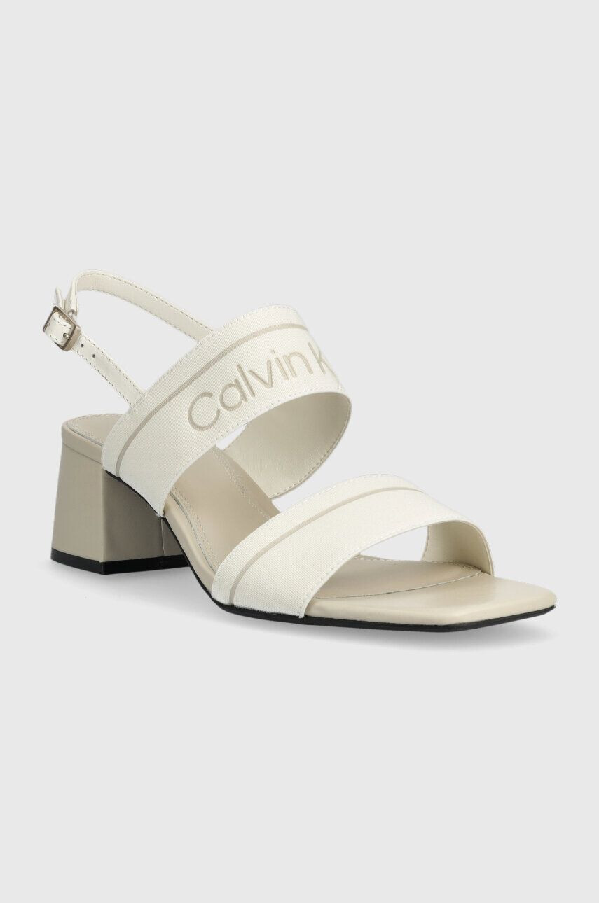 Calvin Klein Sandály SQUARED BLK HL SANDAL 45 HE bílá barva HW0HW01635 - Pepit.cz