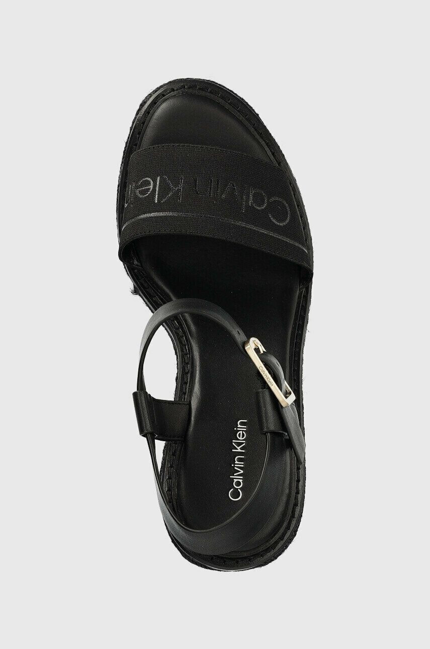 Calvin Klein Sandály WEDGE 70HH - HE dámské černá barva na klínku HW0HW01499 - Pepit.cz