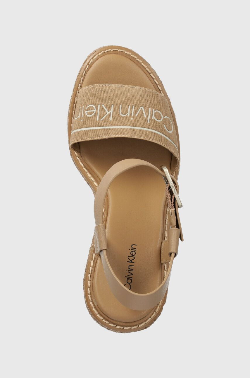 Calvin Klein Sandály WEDGE 70HH - HE dámské béžová barva na klínku HW0HW01499 - Pepit.cz