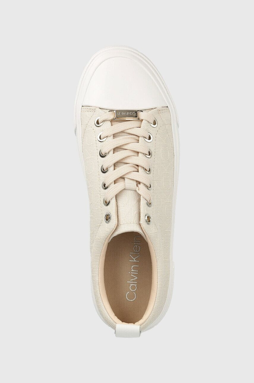 Calvin Klein Tenisky Vulc Lace Up dámské béžová barva - Pepit.cz