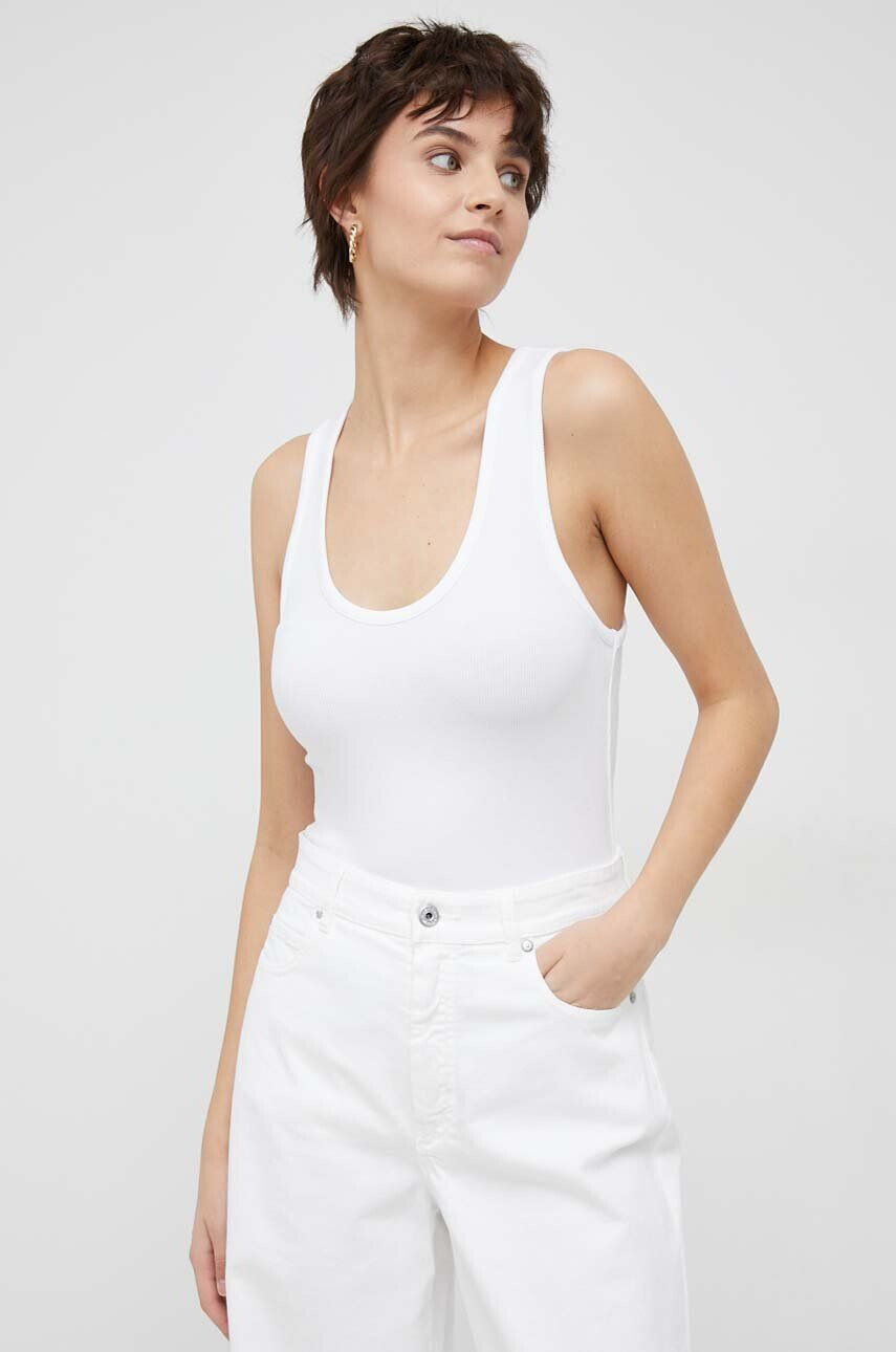 Calvin Klein Top dámský bílá barva - Pepit.cz