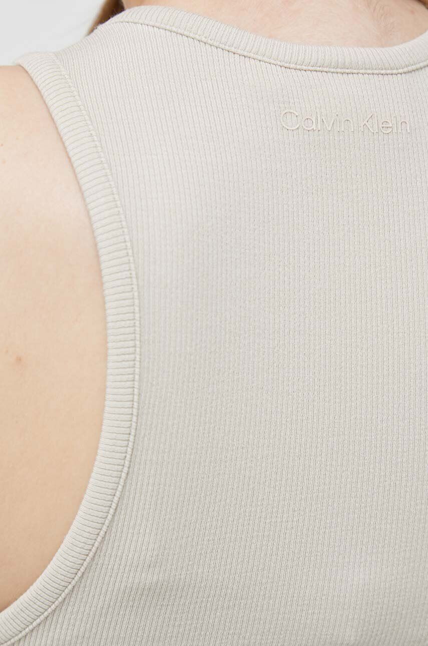 Calvin Klein Top dámský béžová barva - Pepit.cz