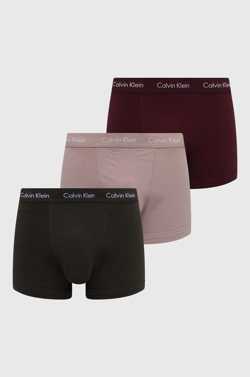 Calvin Klein Underwear Boxerky 3-pack pánské růžová barva - Pepit.cz