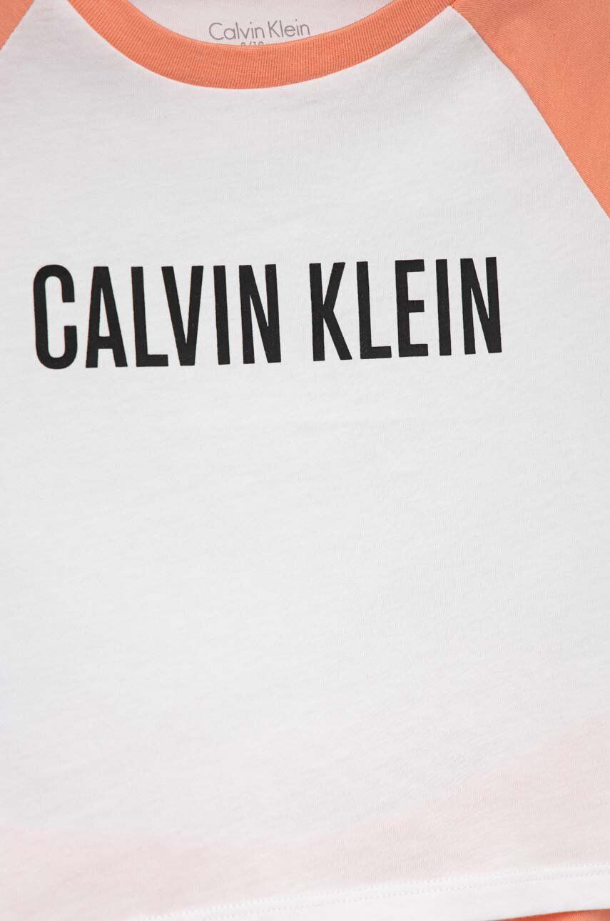 Calvin Klein Underwear Dětské bavlněné pyžamo oranžová barva - Pepit.cz