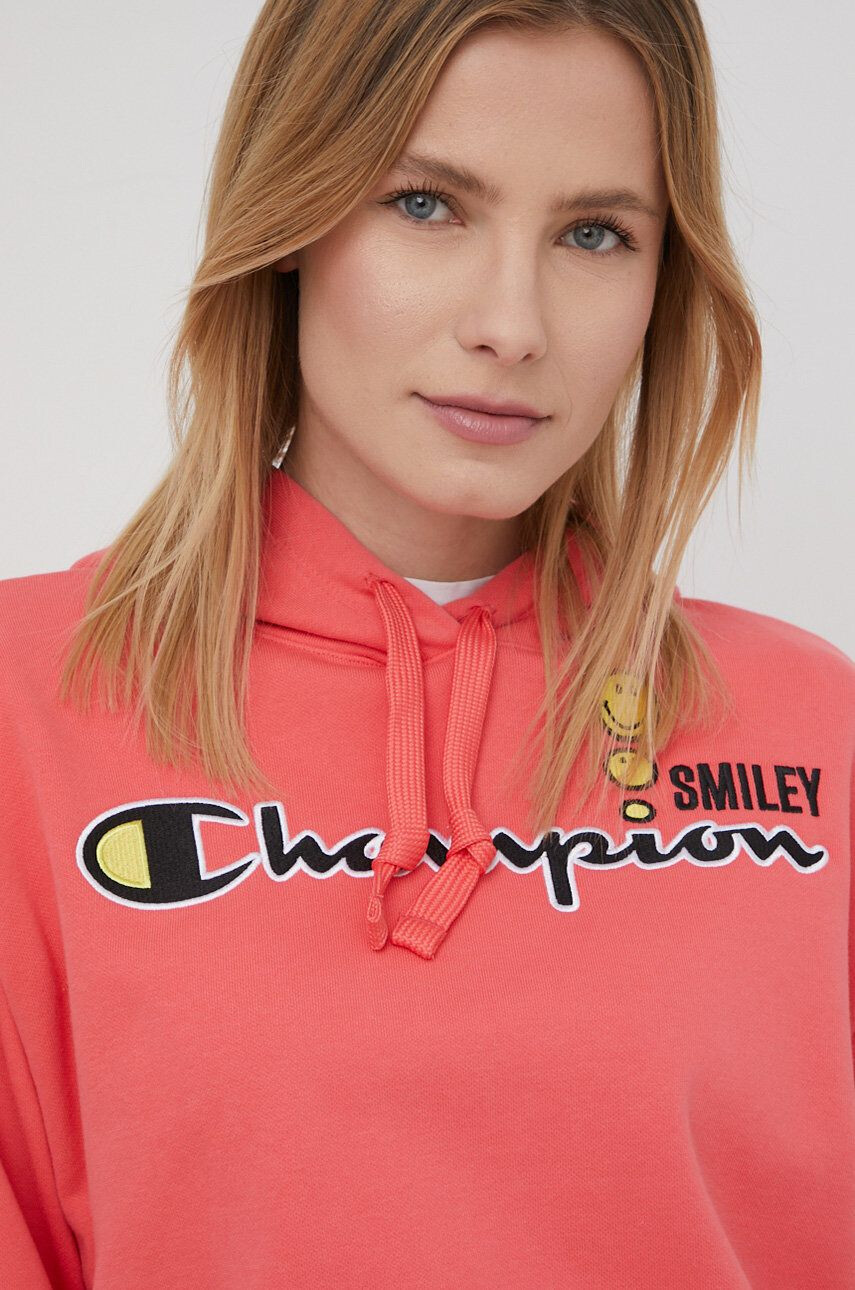 Champion Mikina X Smiley 115933 dámská růžová barva s aplikací - Pepit.cz