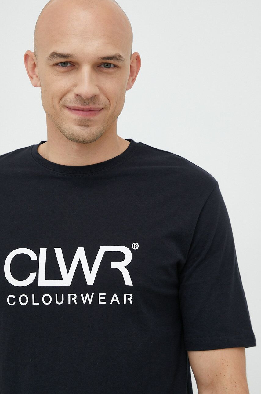 Colourwear Bavlněné tričko černá barva s potiskem - Pepit.cz