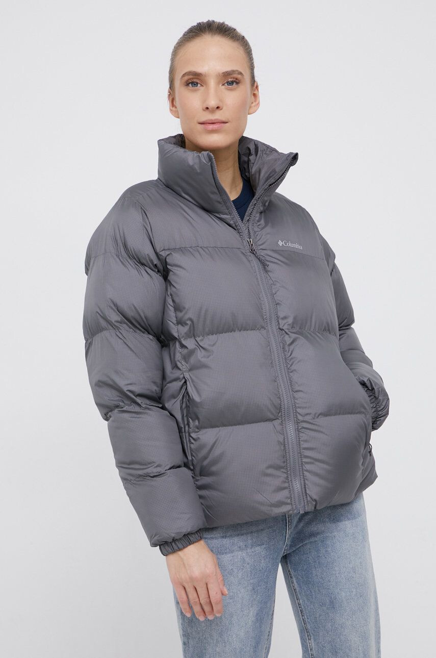 Columbia Bunda Puffect Jacket dámská šedá barva zimní 1864781 - Pepit.cz