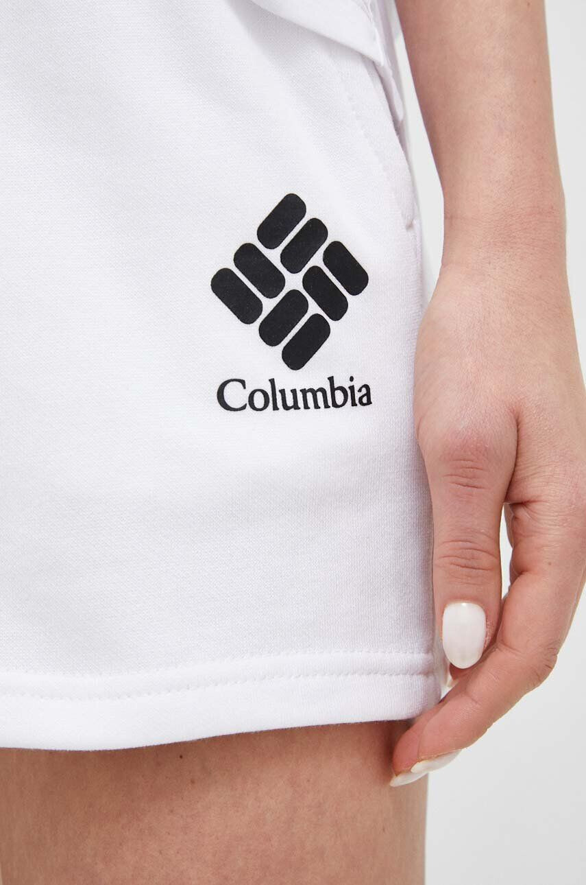 Columbia Kraťasy dámské bílá barva hladké high waist - Pepit.cz