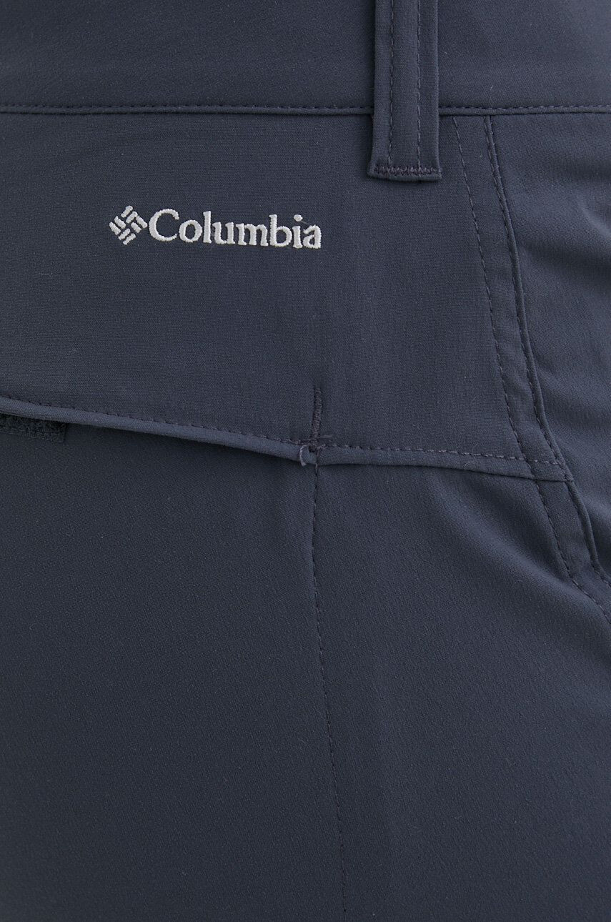 Columbia Outdoorové kalhoty Saturday Trail tmavomodrá barva high waist - Pepit.cz