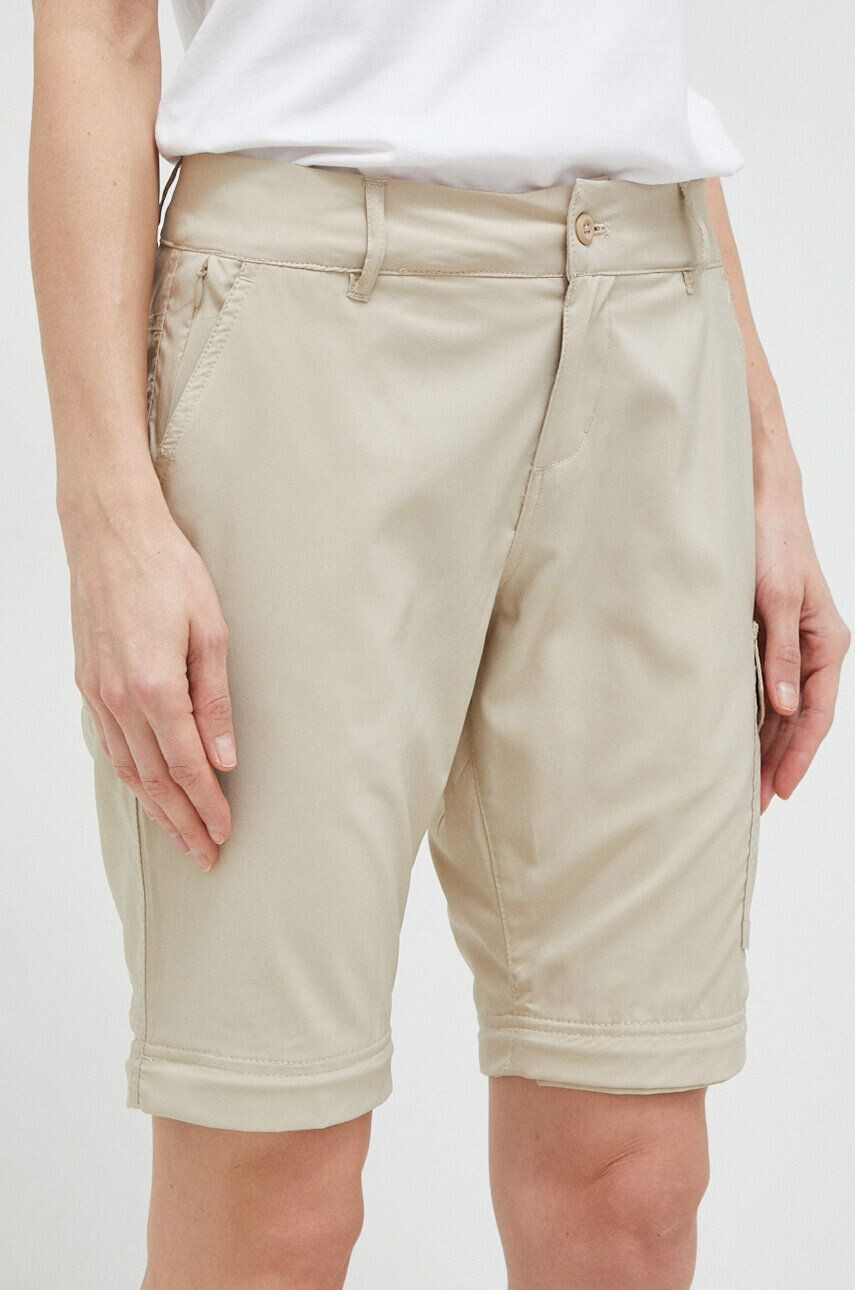 Columbia Outdoorové kalhoty Silver Ridge Utility béžová barva kapsáče high waist - Pepit.cz