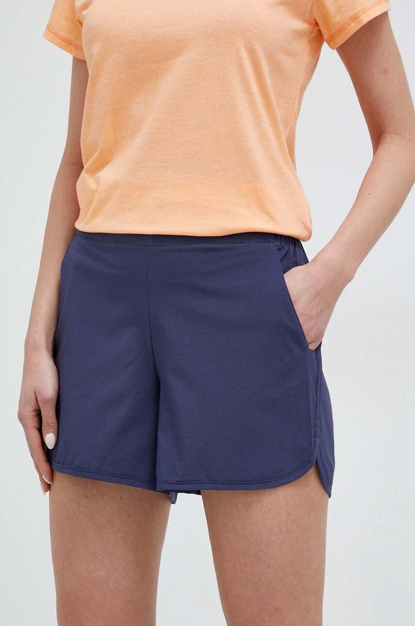 Columbia Outdoorové šortky Pleasant Creek tmavomodrá barva high waist - Pepit.cz