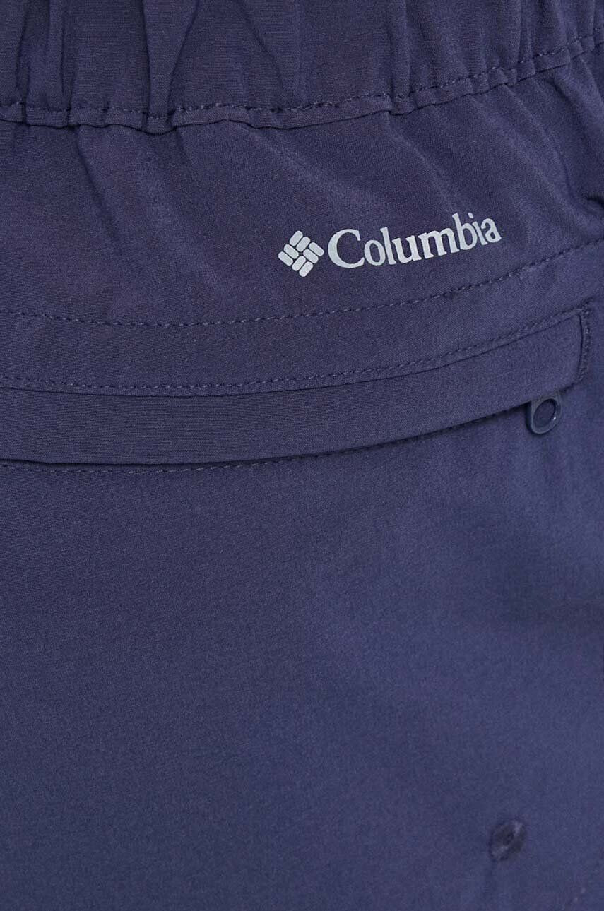 Columbia Outdoorové šortky Pleasant Creek tmavomodrá barva high waist - Pepit.cz