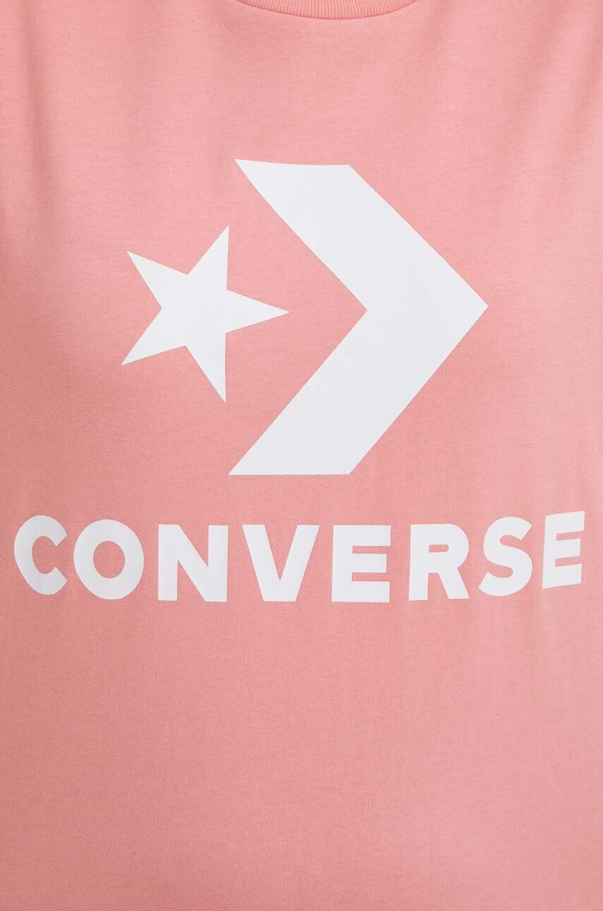 Converse Bavlněné tričko růžová barva s potiskem - Pepit.cz