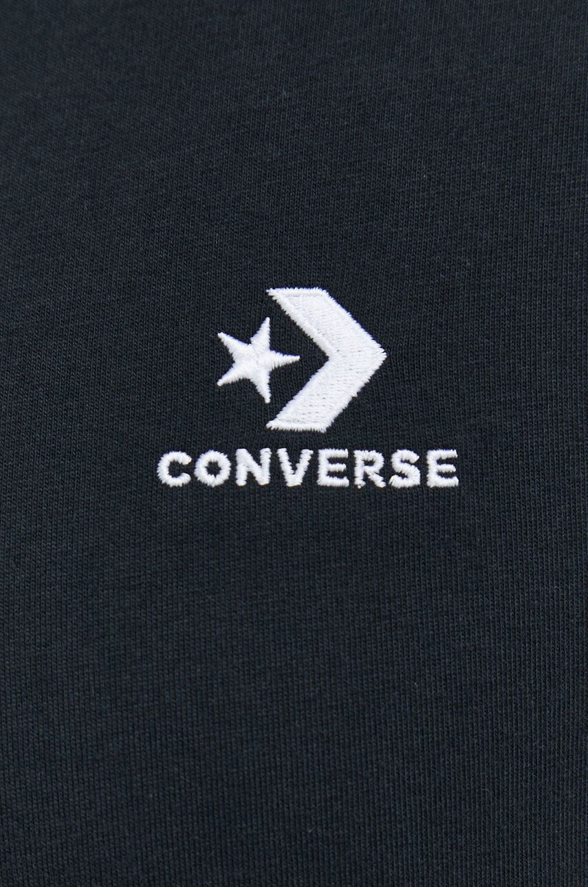 Converse Bavlněné tričko s dlouhým rukávem černá barva s aplikací 10023872.A02-BL - Pepit.cz