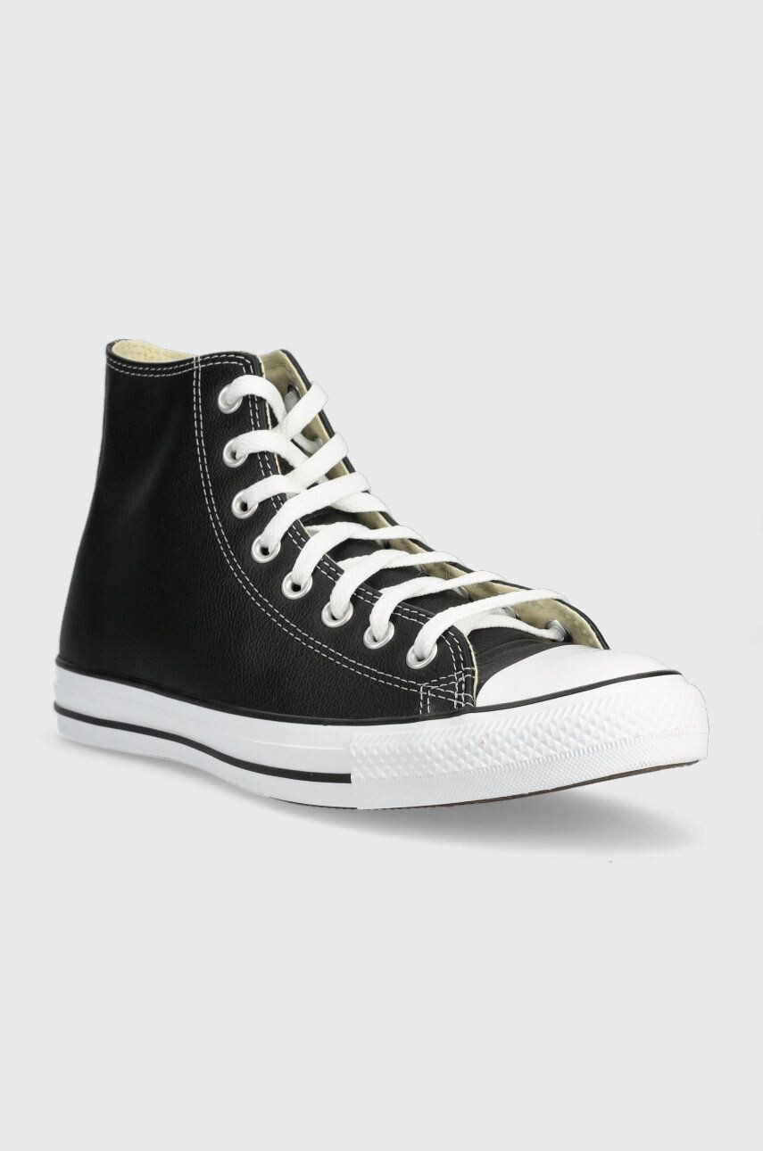 Converse Kožené trapery Chuck Taylor All Star pánské černá barva - Pepit.cz