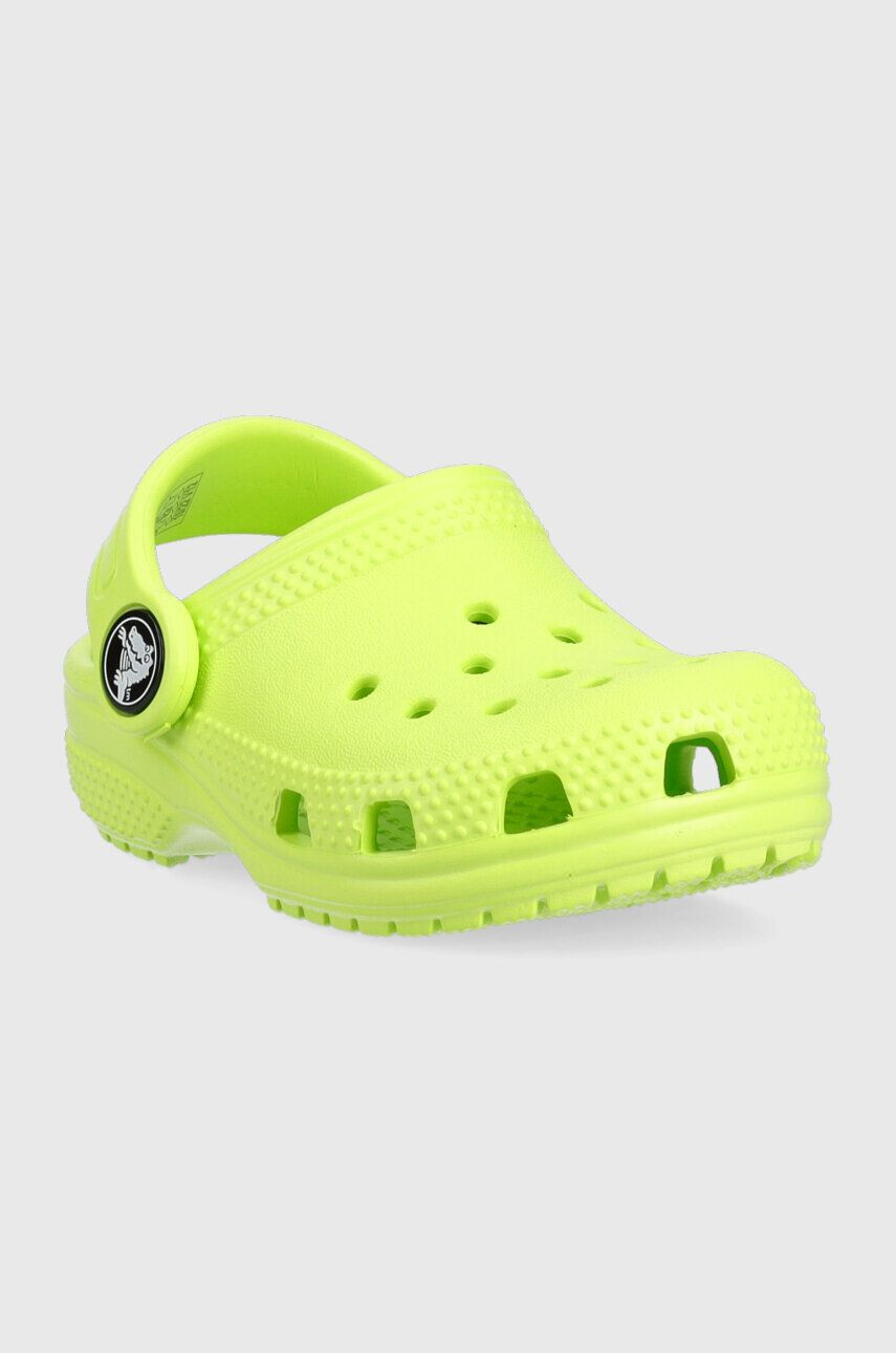 Crocs Dětské pantofle zelená barva - Pepit.cz