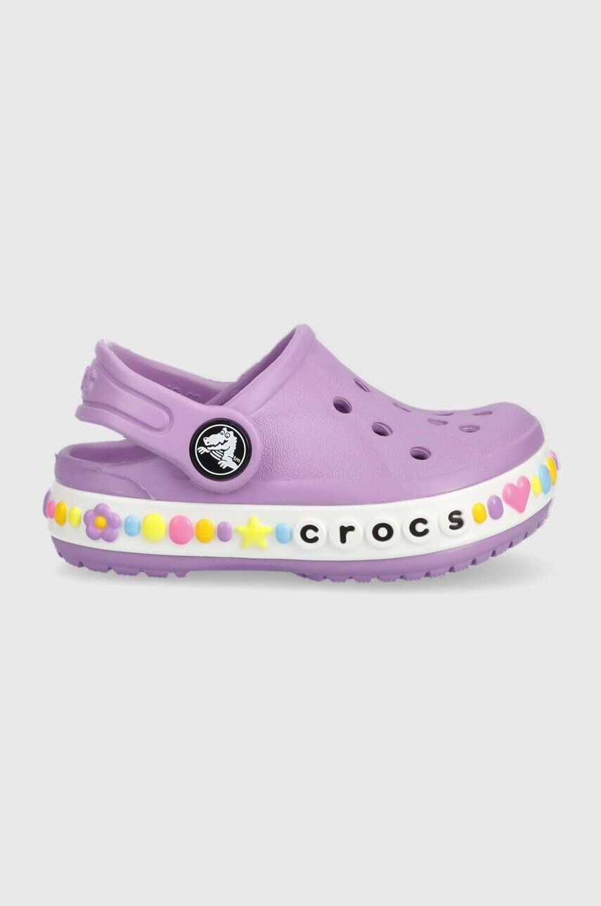 Crocs Dětské pantofle fialová barva - Pepit.cz