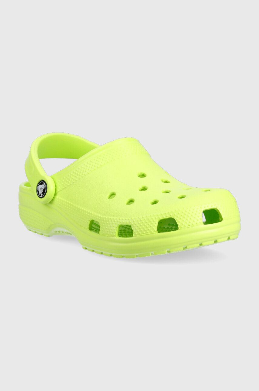 Crocs Dětské pantofle zelená barva - Pepit.cz