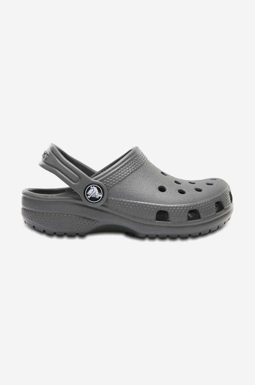 Crocs Dětské pantofle šedá barva - Pepit.cz