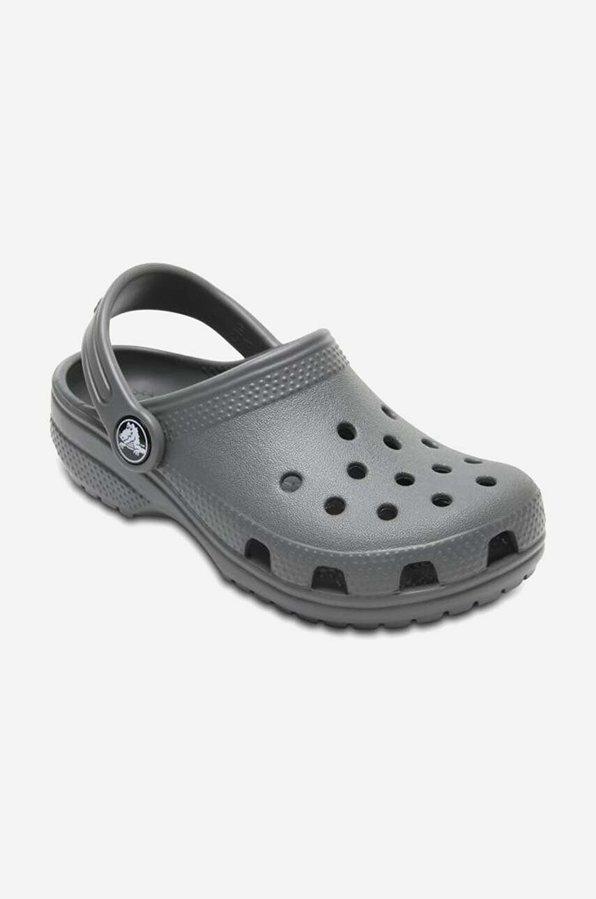 Crocs Dětské pantofle šedá barva - Pepit.cz