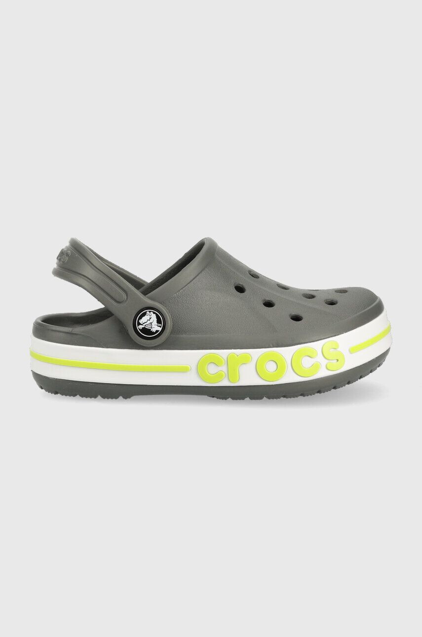 Crocs Dětské pantofle šedá barva - Pepit.cz