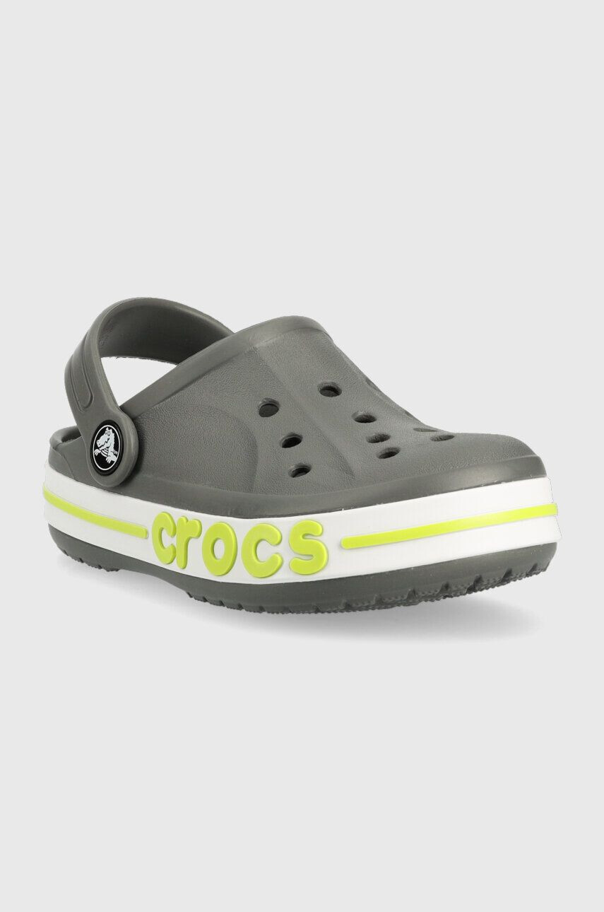 Crocs Dětské pantofle šedá barva - Pepit.cz