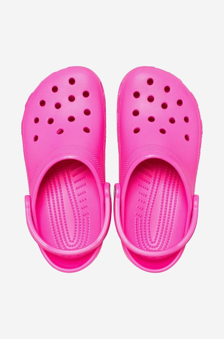 Crocs Dětské pantofle Classic Kids Clog růžová barva - Pepit.cz