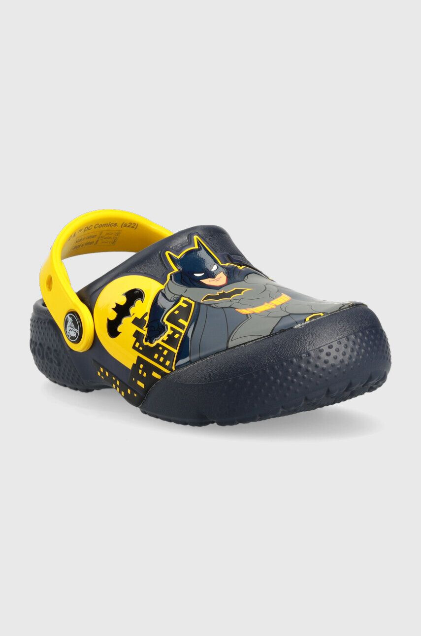 Crocs Dětské pantofle FL BATMAN PATCH tmavomodrá barva - Pepit.cz