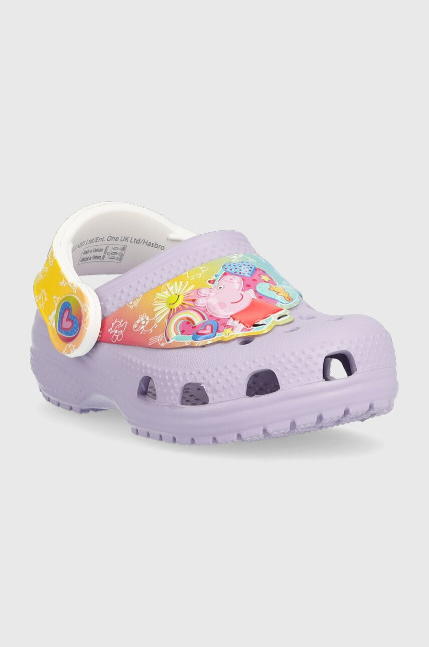 Crocs Dětské pantofle Pepppa Pig fialová barva - Pepit.cz