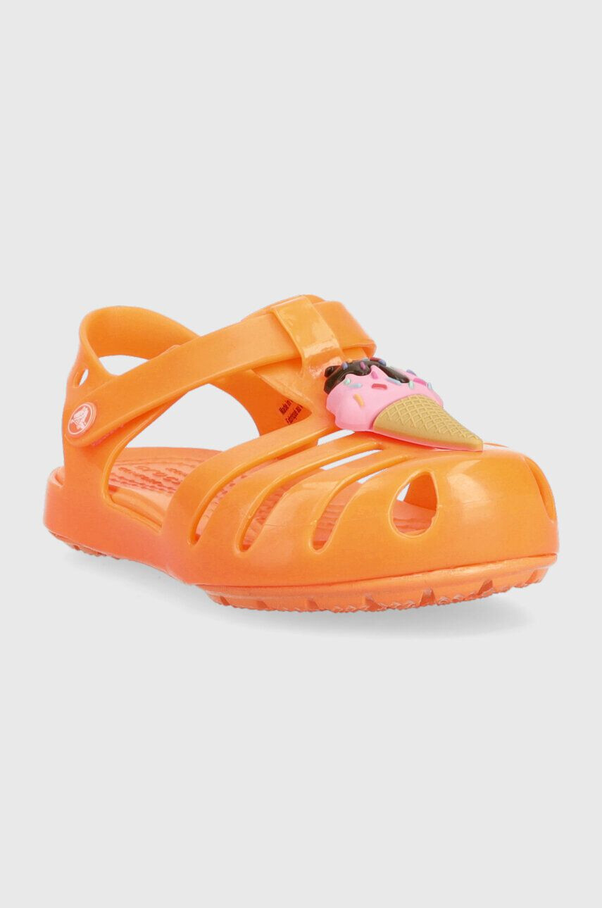 Crocs Dětské sandály ISABELLA CHARM SANDAL oranžová barva - Pepit.cz