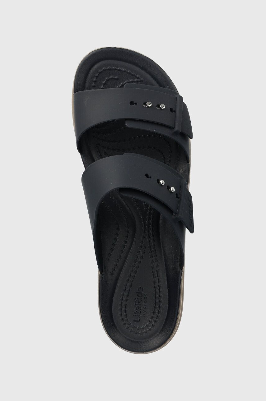 Crocs Pantofle Brooklyn Low Wedge Sandal dámské tmavomodrá barva na platformě 207431 - Pepit.cz