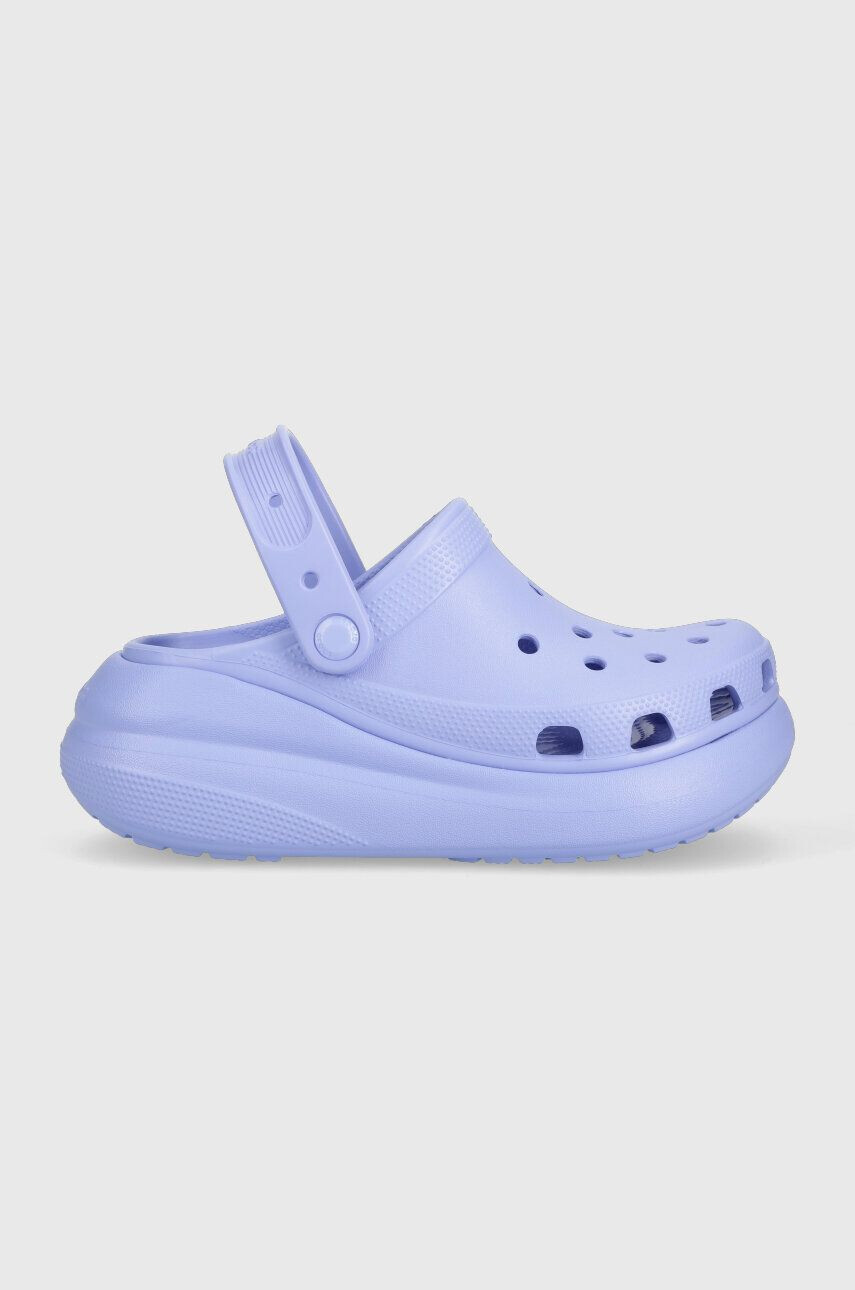 Crocs Pantofle Classic Crush Clog dámské fialová barva na platformě 207521 - Pepit.cz