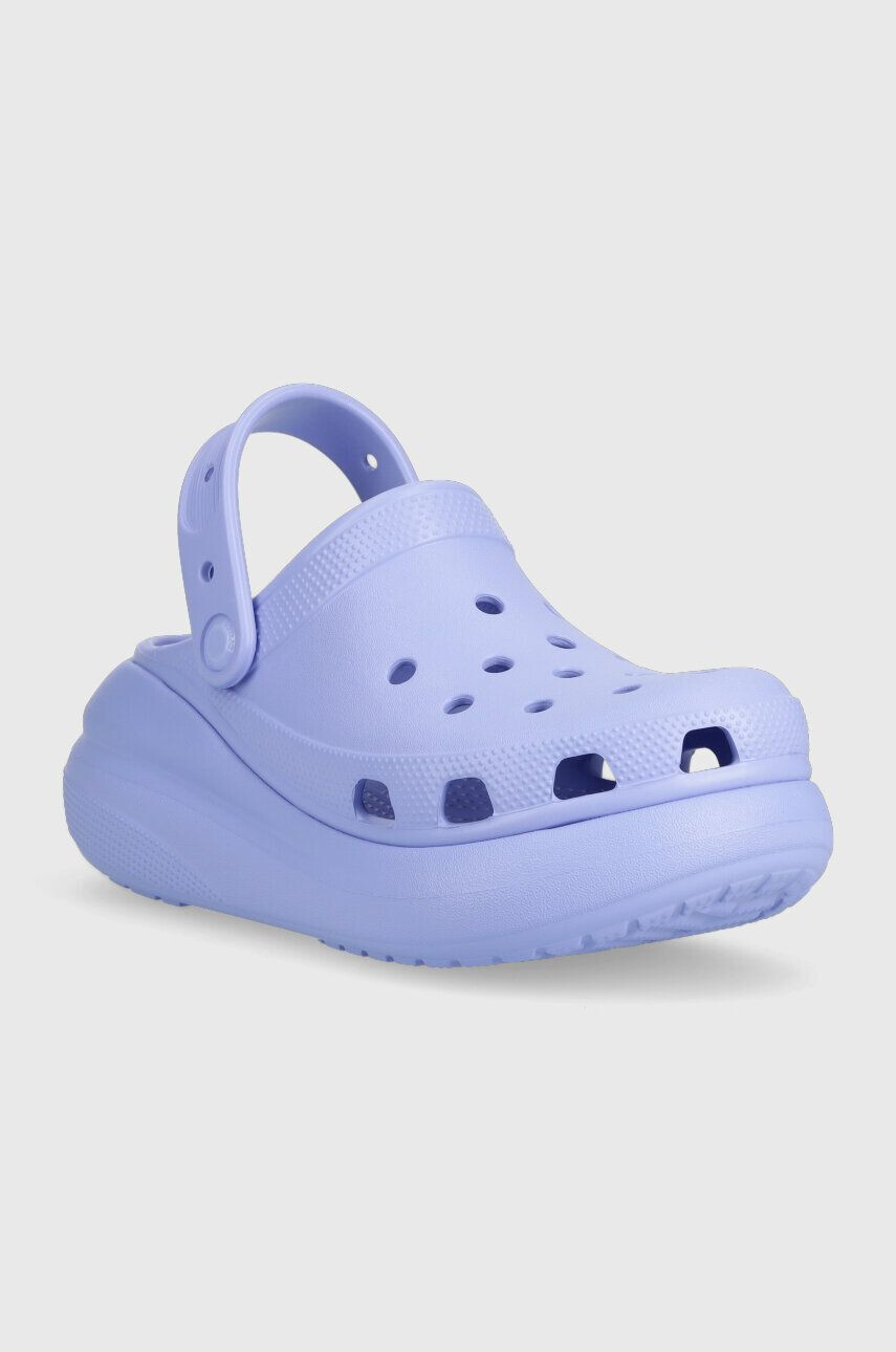 Crocs Pantofle Classic Crush Clog dámské fialová barva na platformě 207521 - Pepit.cz