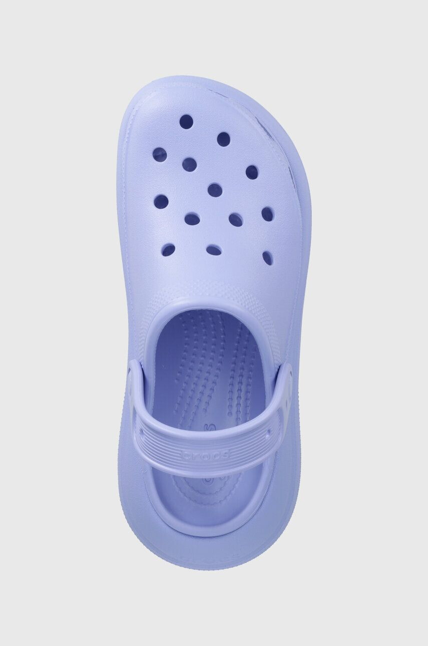 Crocs Pantofle Classic Crush Clog dámské fialová barva na platformě 207521 - Pepit.cz